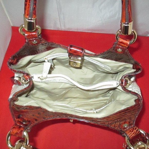 Brahmin Elisa Pearl Presley Embossed Leather Satchel - Picture 10 of 16